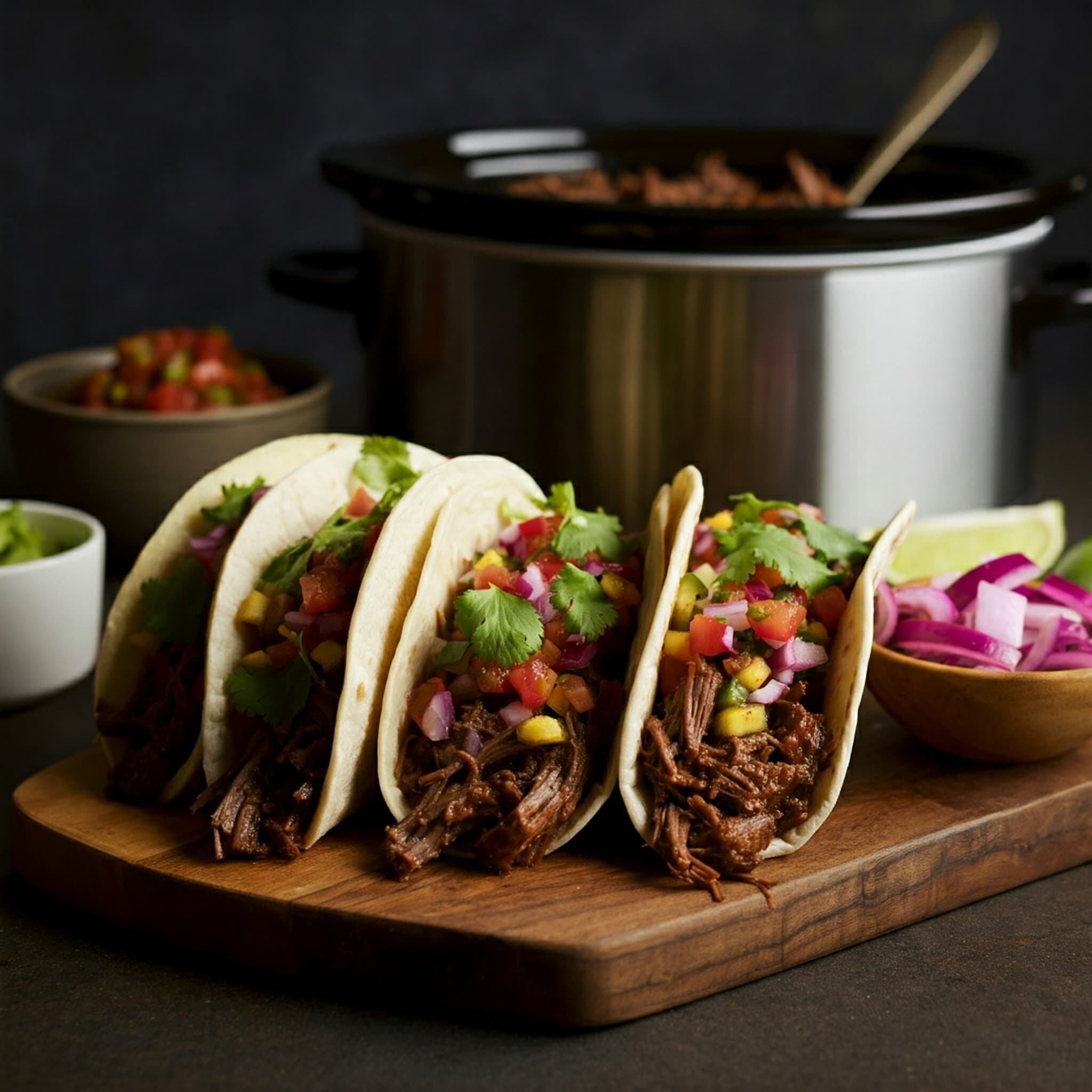 Shredded Beef Tacos Crockpot Style